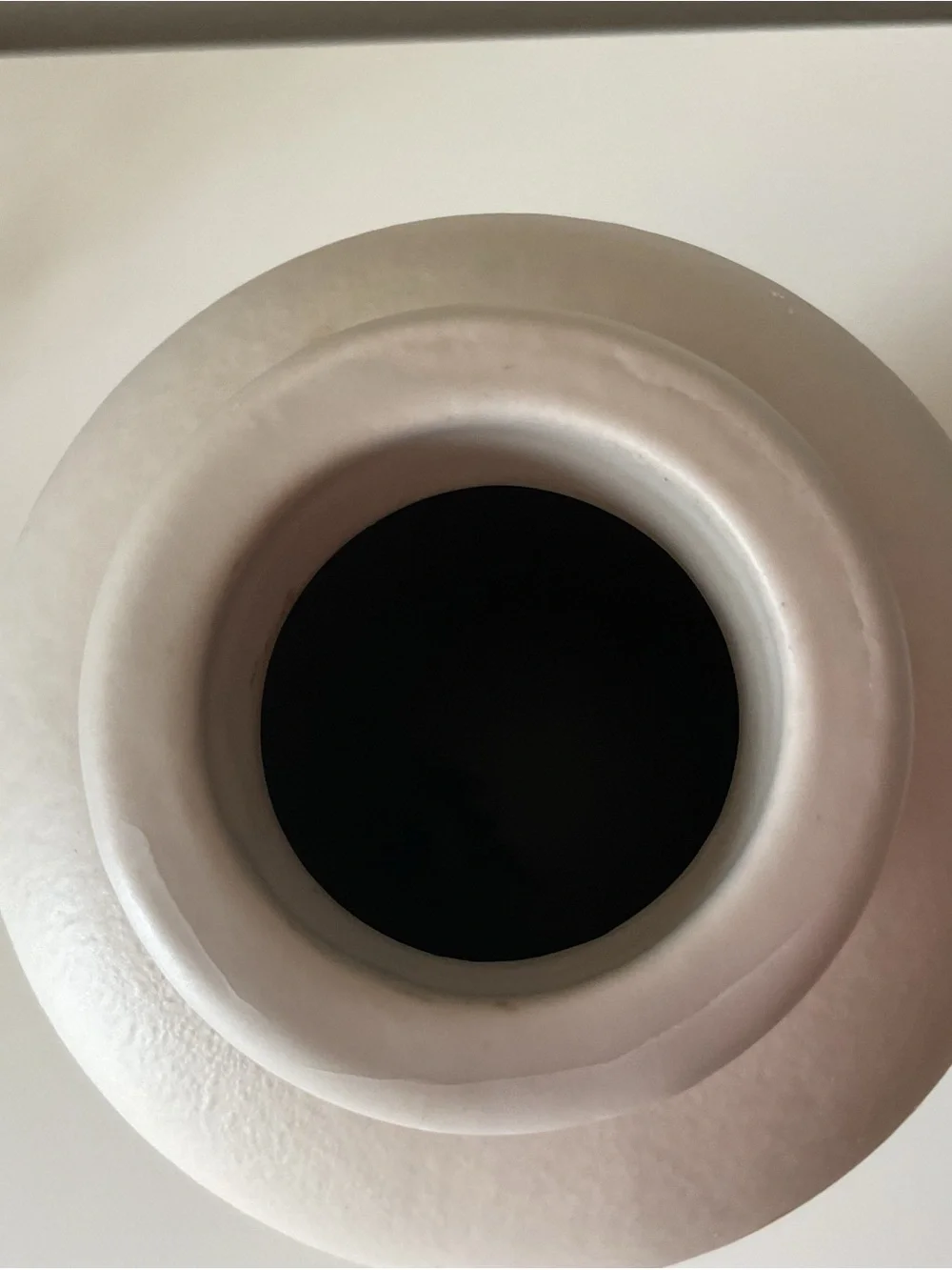 Cream Ceramic Vase with Orange Leaf Motif, made in Portugal